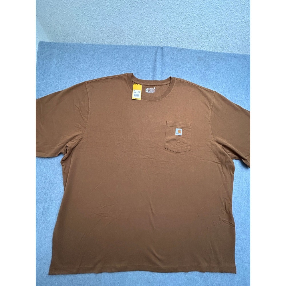 Carhartt Mens 4XL Loose Fit Heavyweight Short Sleeve Pocket T-Shirt Brown K87